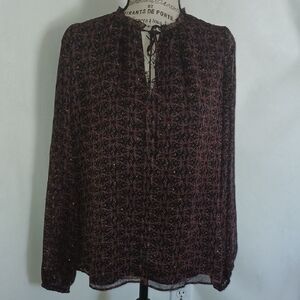White House Black Market  Women's Black and Brown Blouse Size XS